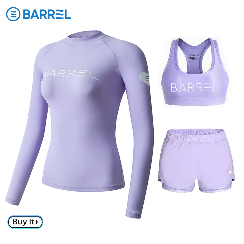 Smog purple collar + purple vest + purple fake two shorts [set of 3]